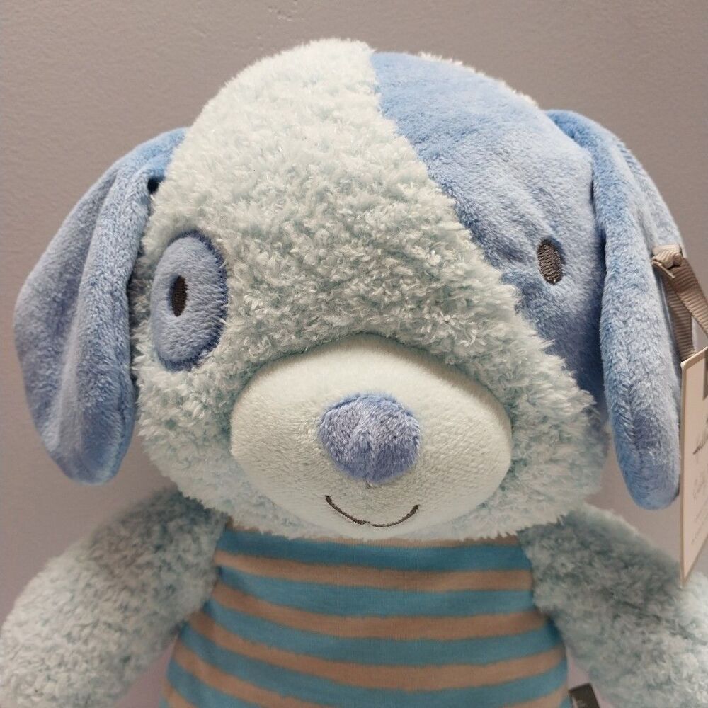 Hallmark Cuddly Puppy Plush Blue Baby Lovey 10" Sewn Eyes NWT Gift - Picture 2 of 16